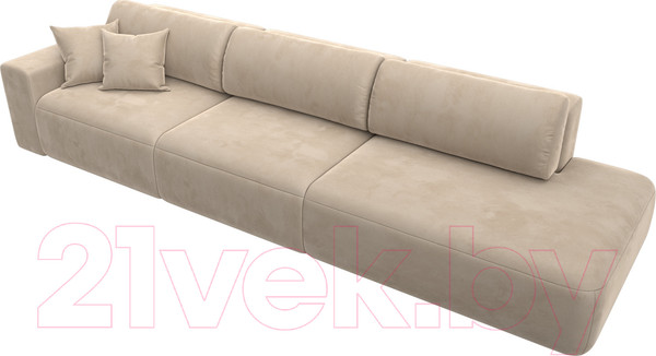 Изображение товара Диван Лига Диванов Лига-036 Модерн Лонг подлокотник слева / 121356L (велюр бежевый)