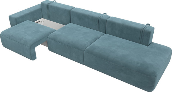 Изображение товара Диван Лига Диванов Лига-036 Модерн Лонг подлокотник слева / 121357L (велюр бирюзовый)