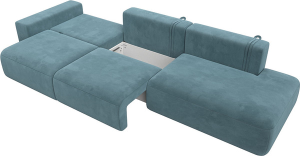Изображение товара Диван Лига Диванов Лига-036 Модерн Лонг подлокотник слева / 121357L (велюр бирюзовый)