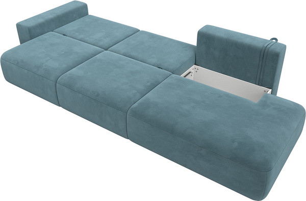 Изображение товара Диван Лига Диванов Лига-036 Модерн Лонг подлокотник слева / 121357L (велюр бирюзовый)
