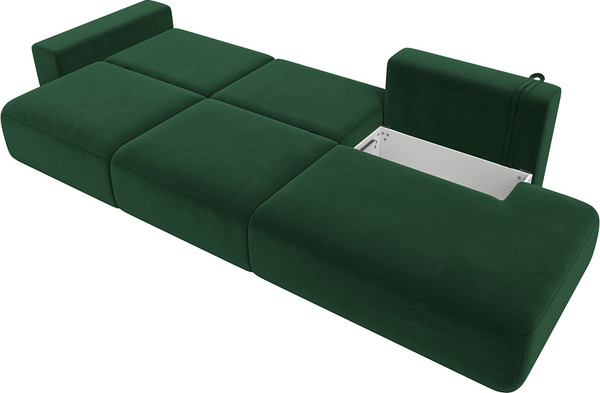 Изображение товара Диван Лига Диванов Лига-036 Модерн Лонг подлокотник слева / 121359L (велюр зеленый)