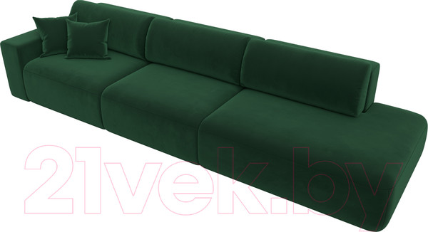 Изображение товара Диван Лига Диванов Лига-036 Модерн Лонг подлокотник слева / 121359L (велюр зеленый)