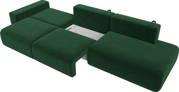 Изображение товара Диван Лига Диванов Лига-036 Модерн Лонг подлокотник слева / 121359L (велюр зеленый)
