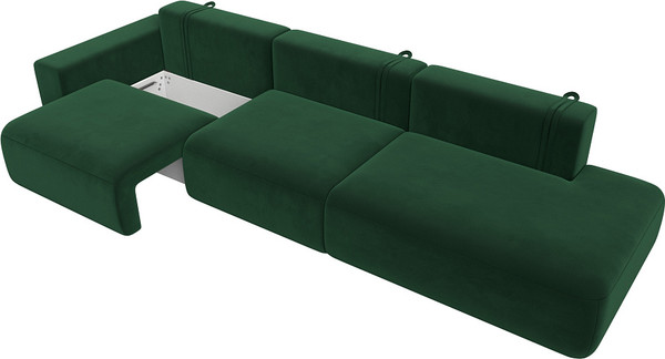 Изображение товара Диван Лига Диванов Лига-036 Модерн Лонг подлокотник слева / 121359L (велюр зеленый)