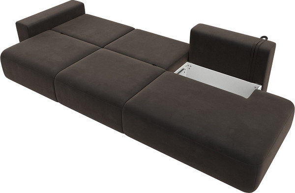 Изображение товара Диван Лига Диванов Лига-036 Модерн Лонг подлокотник слева / 121360L (велюр коричневый)