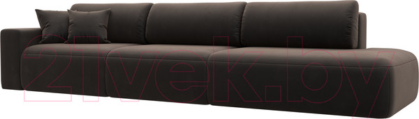 Изображение товара Диван Лига Диванов Лига-036 Модерн Лонг подлокотник слева / 121360L (велюр коричневый)
