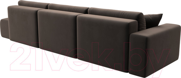 Изображение товара Диван Лига Диванов Лига-036 Модерн Лонг подлокотник слева / 121360L (велюр коричневый)