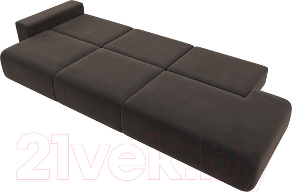 Изображение товара Диван Лига Диванов Лига-036 Модерн Лонг подлокотник слева / 121360L (велюр коричневый)