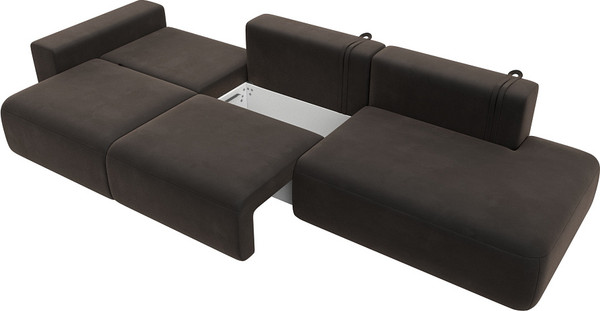 Изображение товара Диван Лига Диванов Лига-036 Модерн Лонг подлокотник слева / 121360L (велюр коричневый)