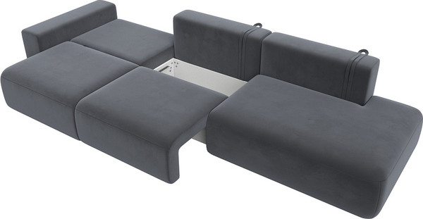 Изображение товара Диван Лига Диванов Лига-036 Модерн Лонг подлокотник слева / 121361L (велюр серый)