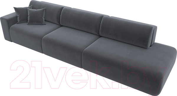 Изображение товара Диван Лига Диванов Лига-036 Модерн Лонг подлокотник слева / 121361L (велюр серый)