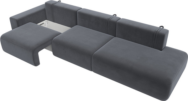 Изображение товара Диван Лига Диванов Лига-036 Модерн Лонг подлокотник слева / 121361L (велюр серый)