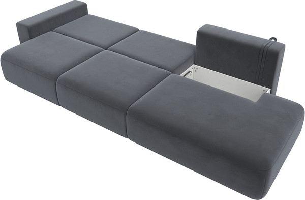 Изображение товара Диван Лига Диванов Лига-036 Модерн Лонг подлокотник слева / 121361L (велюр серый)