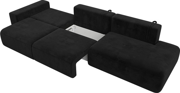 Изображение товара Диван Лига Диванов Лига-036 Модерн Лонг подлокотник слева / 121363L (велюр черный)