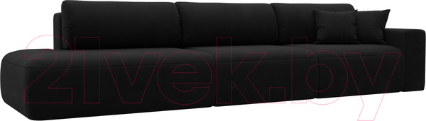 Изображение товара Диван Лига Диванов Лига-036 Модерн Лонг подлокотник справа / 121348 (микровельвет черный)