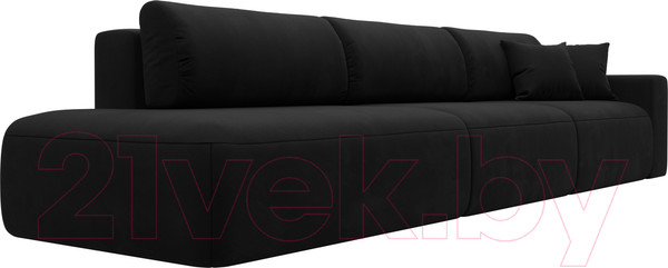 Изображение товара Диван Лига Диванов Лига-036 Модерн Лонг подлокотник справа / 121348 (микровельвет черный)