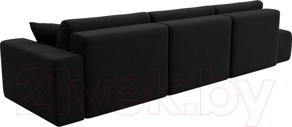 Изображение товара Диван Лига Диванов Лига-036 Модерн Лонг подлокотник справа / 121348 (микровельвет черный)