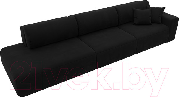 Изображение товара Диван Лига Диванов Лига-036 Модерн Лонг подлокотник справа / 121348 (микровельвет черный)