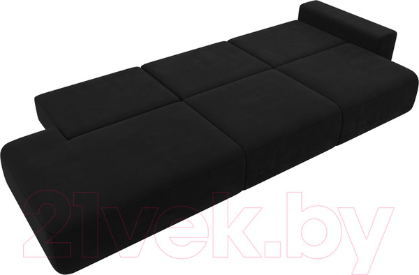 Изображение товара Диван Лига Диванов Лига-036 Модерн Лонг подлокотник справа / 121348 (микровельвет черный)
