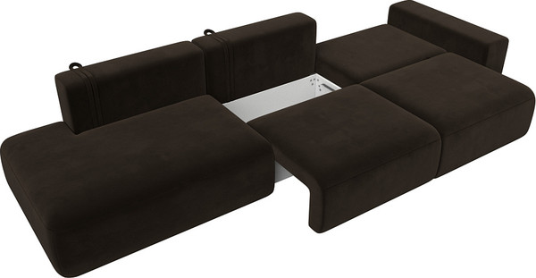 Изображение товара Диван Лига Диванов Лига-036 Модерн Лонг подлокотник справа / 121349 (микровельвет коричневый)