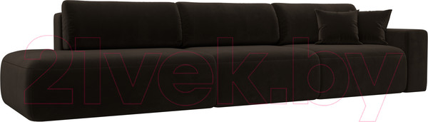 Изображение товара Диван Лига Диванов Лига-036 Модерн Лонг подлокотник справа / 121349 (микровельвет коричневый)