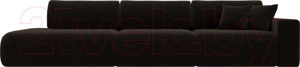 Изображение товара Диван Лига Диванов Лига-036 Модерн Лонг подлокотник справа / 121349 (микровельвет коричневый)