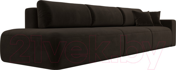 Изображение товара Диван Лига Диванов Лига-036 Модерн Лонг подлокотник справа / 121349 (микровельвет коричневый)