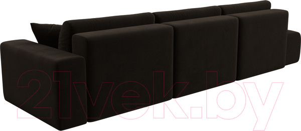 Изображение товара Диван Лига Диванов Лига-036 Модерн Лонг подлокотник справа / 121349 (микровельвет коричневый)