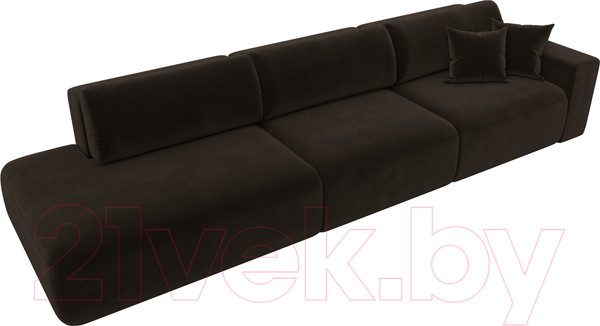Изображение товара Диван Лига Диванов Лига-036 Модерн Лонг подлокотник справа / 121349 (микровельвет коричневый)