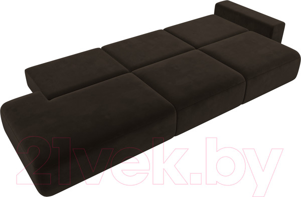 Изображение товара Диван Лига Диванов Лига-036 Модерн Лонг подлокотник справа / 121349 (микровельвет коричневый)