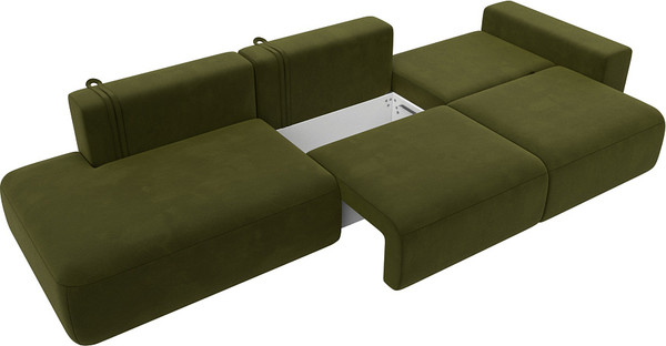 Изображение товара Диван Лига Диванов Лига-036 Модерн Лонг подлокотник справа / 121351 (микровельвет зеленый)