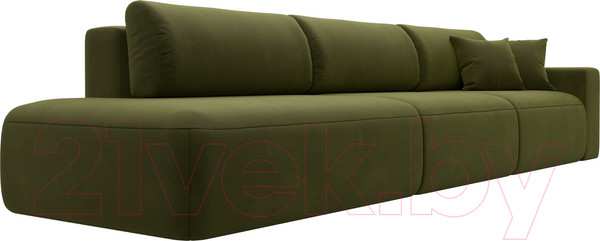 Изображение товара Диван Лига Диванов Лига-036 Модерн Лонг подлокотник справа / 121351 (микровельвет зеленый)