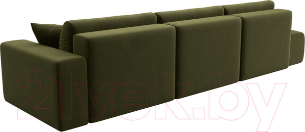 Изображение товара Диван Лига Диванов Лига-036 Модерн Лонг подлокотник справа / 121351 (микровельвет зеленый)