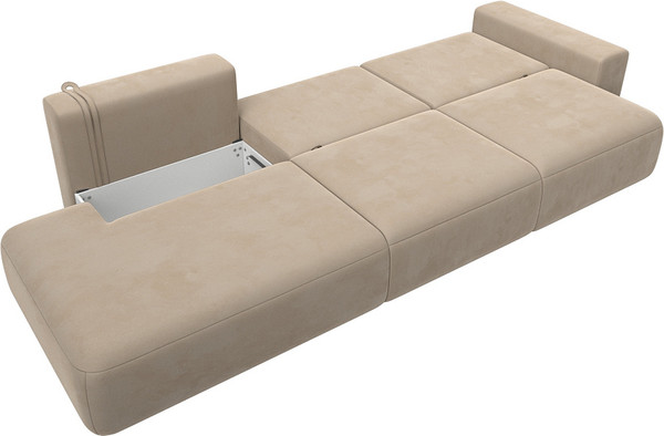 Изображение товара Диван Лига Диванов Лига-036 Модерн Лонг подлокотник справа / 121356 (велюр бежевый)
