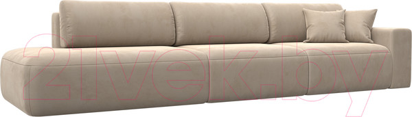 Изображение товара Диван Лига Диванов Лига-036 Модерн Лонг подлокотник справа / 121356 (велюр бежевый)