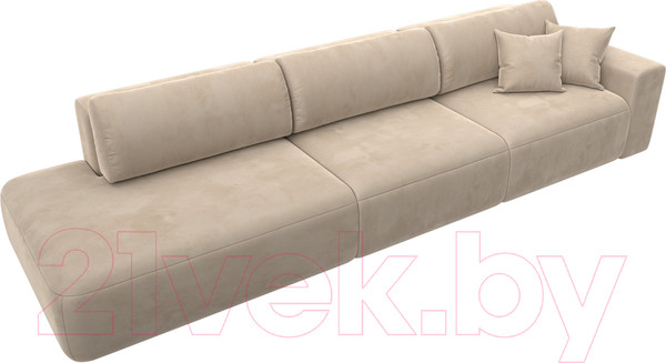 Изображение товара Диван Лига Диванов Лига-036 Модерн Лонг подлокотник справа / 121356 (велюр бежевый)