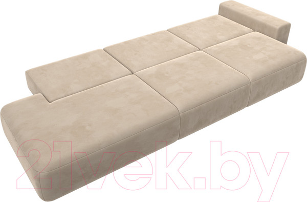 Изображение товара Диван Лига Диванов Лига-036 Модерн Лонг подлокотник справа / 121356 (велюр бежевый)