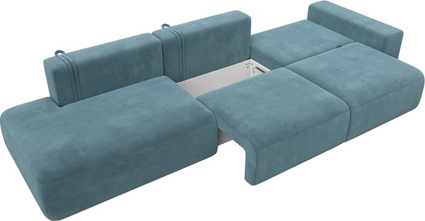 Изображение товара Диван Лига Диванов Лига-036 Модерн Лонг подлокотник справа / 121357 (велюр бирюзовый)