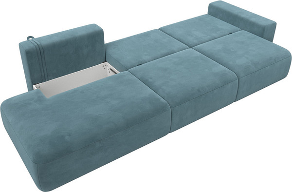 Изображение товара Диван Лига Диванов Лига-036 Модерн Лонг подлокотник справа / 121357 (велюр бирюзовый)