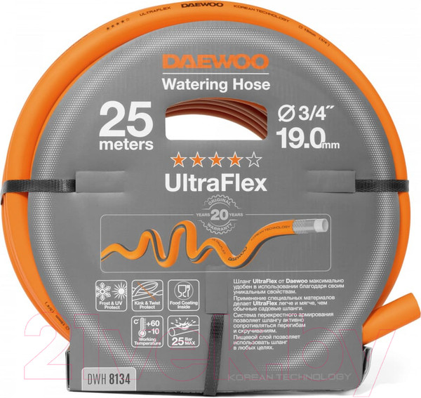 Изображение товара Шланг поливочный Daewoo Power UltraFlex 3/4 " / DWH 8134 (25м)