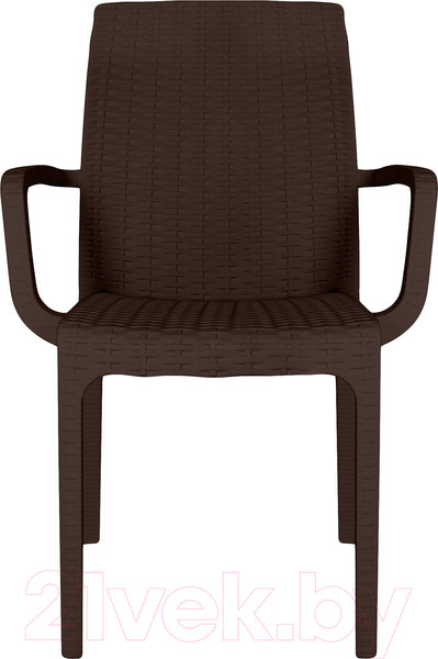 Изображение товара Стул пластиковый Ellastik Plast Rattan Ola Dom (коричневый)