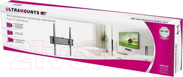 Изображение товара Кронштейн для телевизора Ultramounts UM813F (черный)