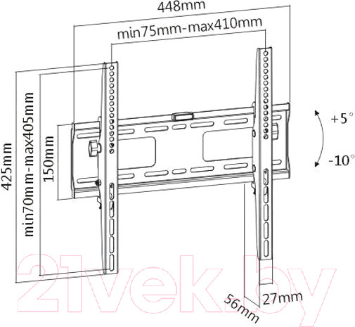 Изображение товара Кронштейн для телевизора Ultramounts UM841T (черный)