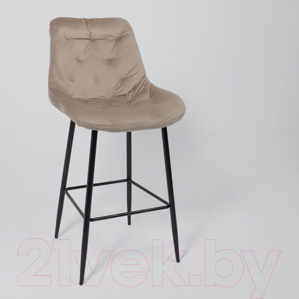 Изображение товара Стул барный AksHome Atina (бежевый велюр HLR-8/черный)