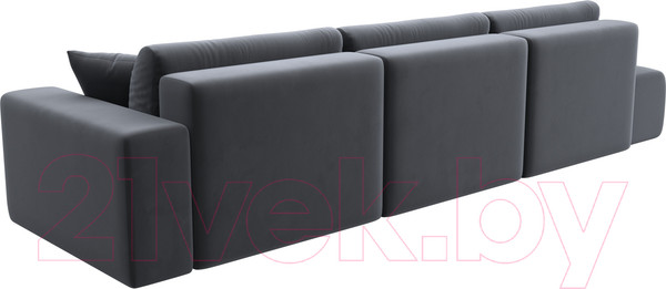 Изображение товара Диван Лига Диванов Лига-036 Модерн Лонг подлокотник справа / 121361 (велюр серый)