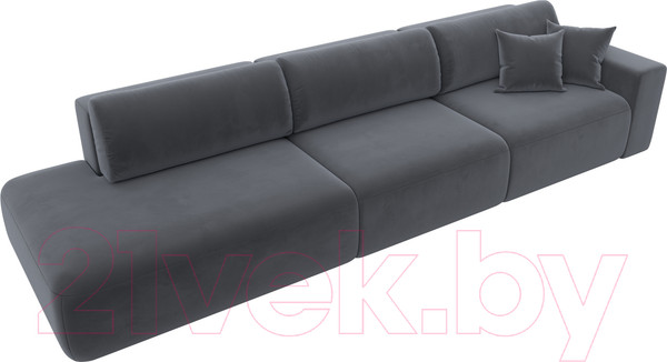 Изображение товара Диван Лига Диванов Лига-036 Модерн Лонг подлокотник справа / 121361 (велюр серый)