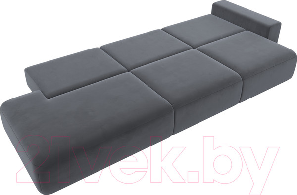 Изображение товара Диван Лига Диванов Лига-036 Модерн Лонг подлокотник справа / 121361 (велюр серый)