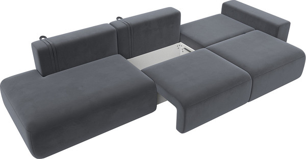 Изображение товара Диван Лига Диванов Лига-036 Модерн Лонг подлокотник справа / 121361 (велюр серый)