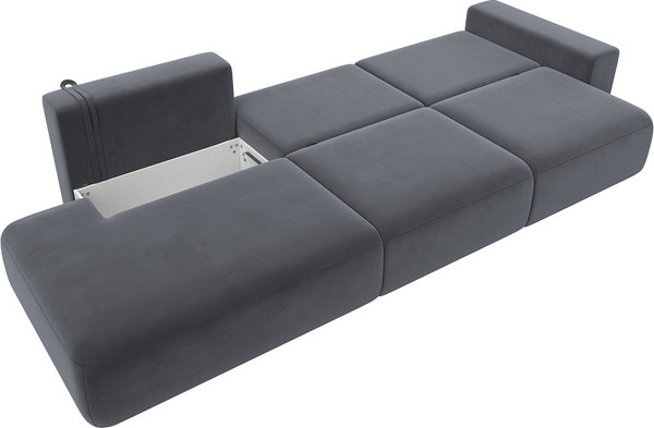 Изображение товара Диван Лига Диванов Лига-036 Модерн Лонг подлокотник справа / 121361 (велюр серый)