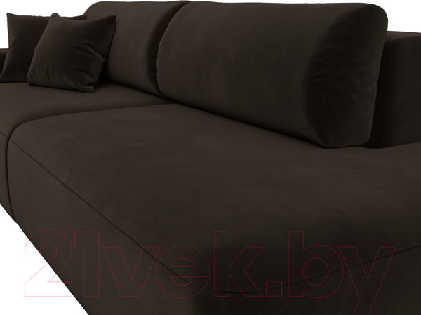 Изображение товара Диван Лига Диванов Лига-036 Модерн подлокотник слева / 121332L  (микровельвет коричневый)